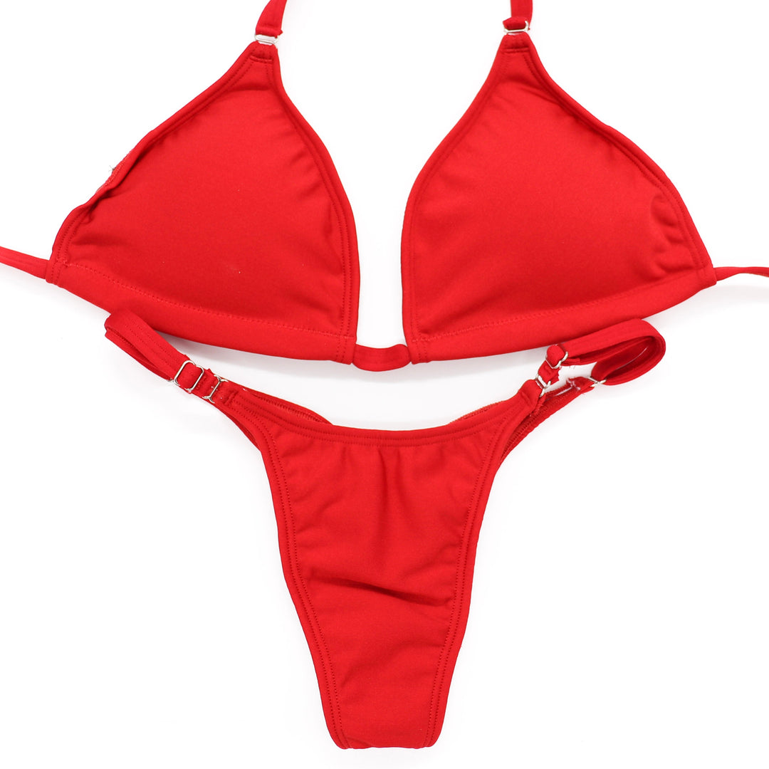 QS ST: Matte Red Posing Practice Suit. Medium/Pro. - Angel Competition Bikinis #competition_suit