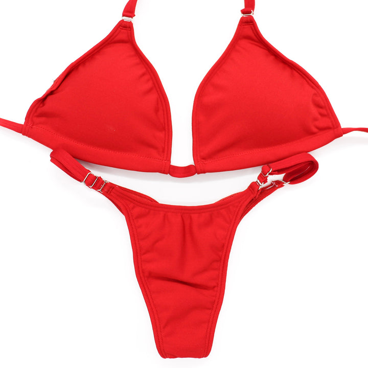 QS ST: Matte Red Posing Practice Suit. Medium/Pro. - Angel Competition Bikinis #competition_suit