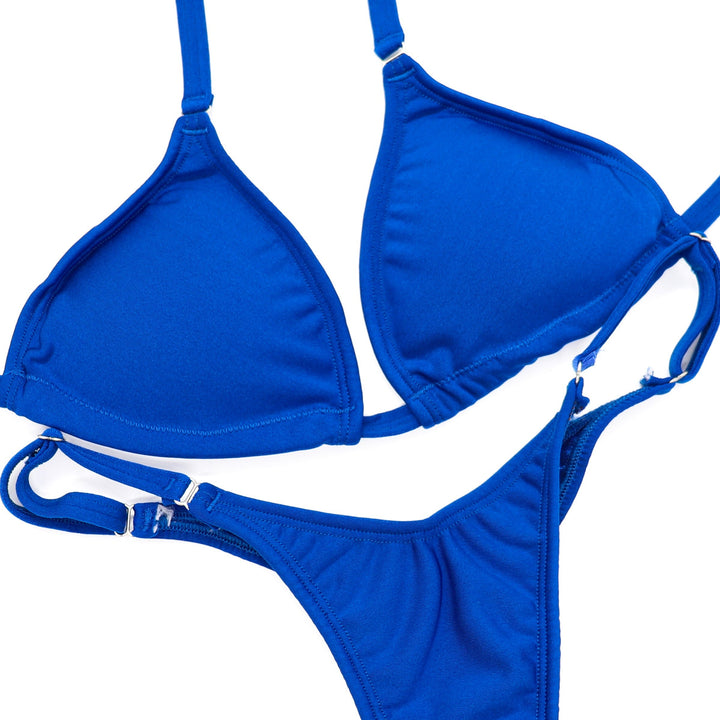 QS ST: Matte Royal Posing Practice Suit. Small/Micro with Petite Front. - Angel Competition Bikinis #competition_suit