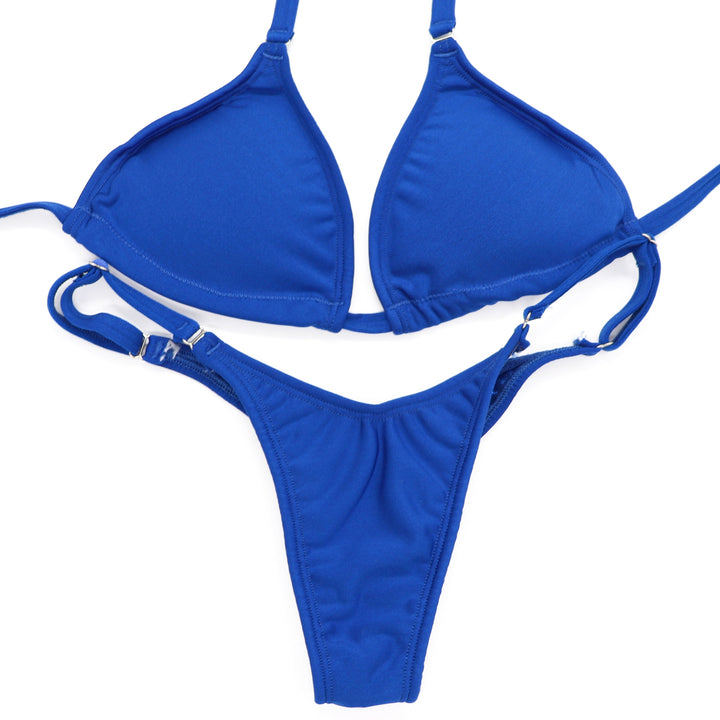 QS ST: Matte Royal Posing Practice Suit. Small/Micro with Petite Front. - Angel Competition Bikinis #competition_suit