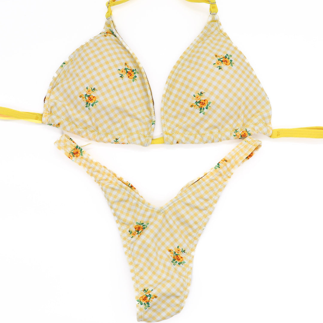 QS ST: Summer Yellow Posing Practice Suit. Large/Pro with Modest Front.