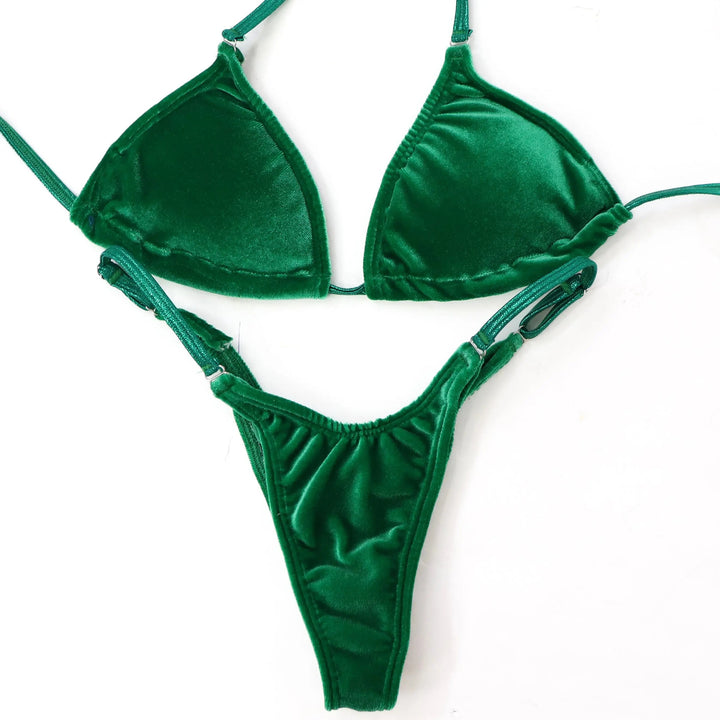 QS ST: Velvet Green Posing Practice Suit. Small/Pro.  Angel Competition BikinisNPC Competition Suits