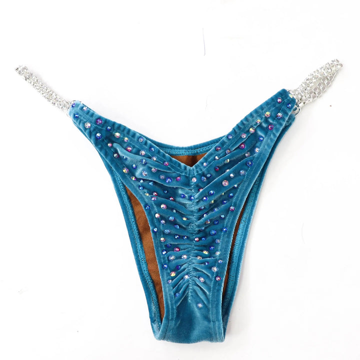 QS ST: Velvet Sea Glass Radiance. Medium Molded/Pro with Modest Front.  Angel Competition BikinisNPC Competition Suits