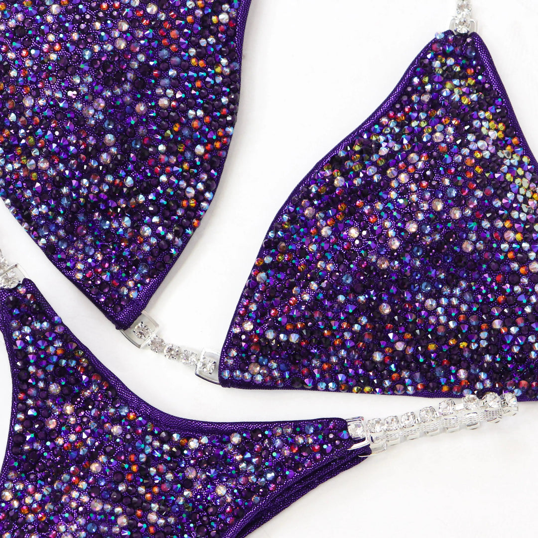 QS ST: Volcanic Aura Radiance. Hologram Eggplant. Medium/Pro.  Angel Competition BikinisNPC Competition Suits