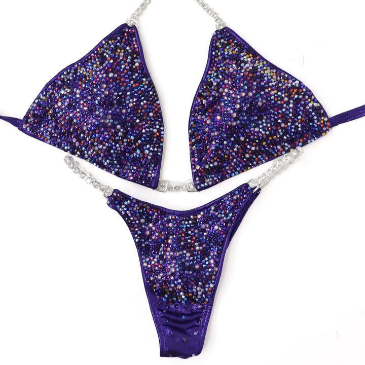 QS ST: Volcanic Aura Radiance. Hologram Eggplant. Medium/Pro.  Angel Competition BikinisNPC Competition Suits