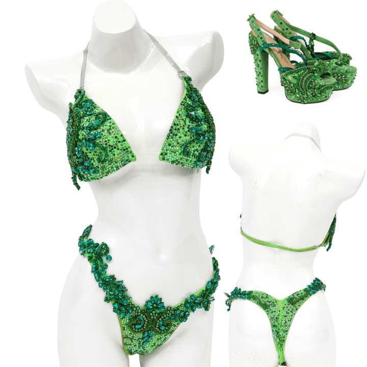 Pre Owned: Green Goddess Couture. Large Molded/ Pro with Modest Rise.