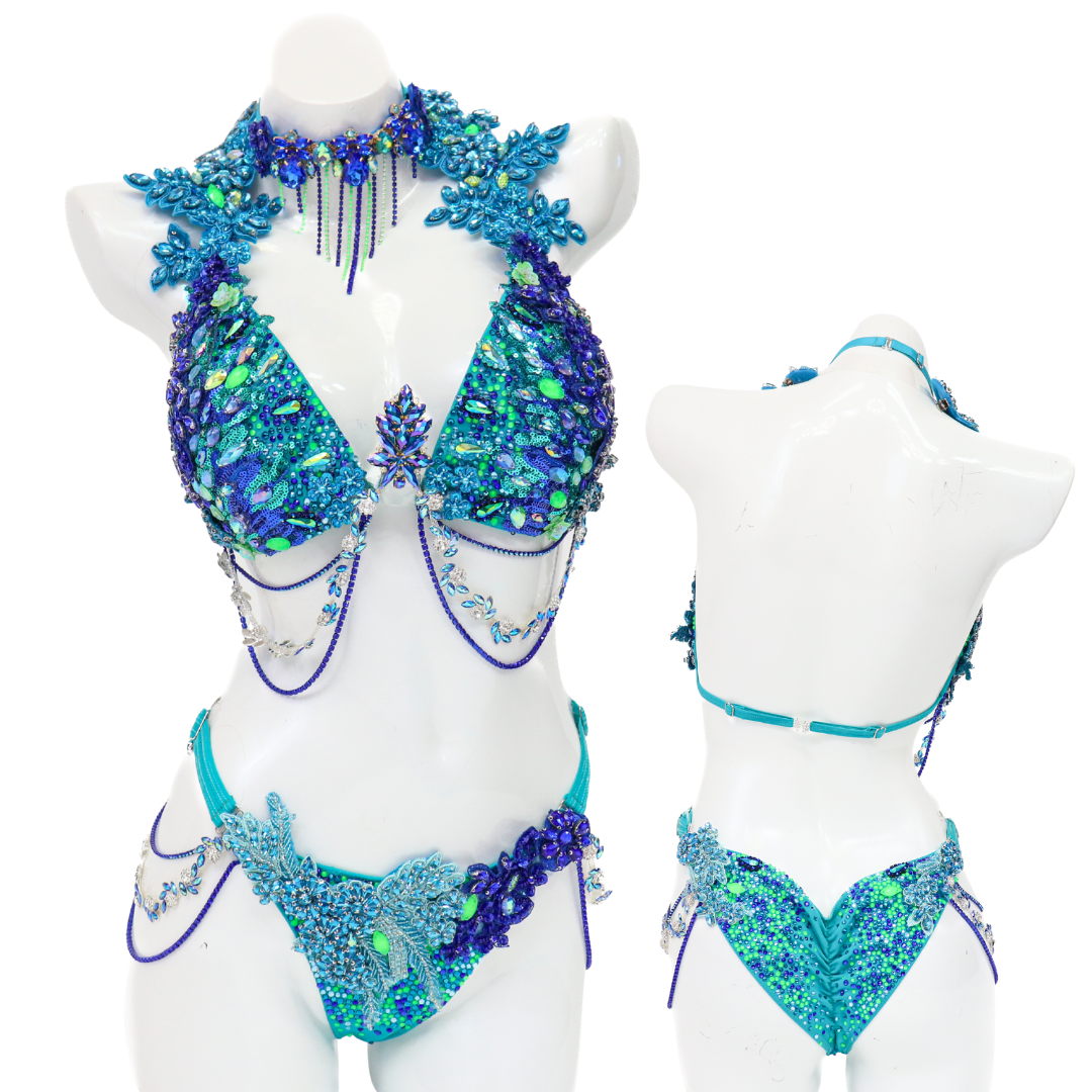 Pre Owned: Karah's Carnival Couture. Extra Large Molded/Fit Model 2.  Angel Competition BikinisThe best NPC Competition Suits for the Bikini Division, Fit Model Division Suits, and bodybuilding suits.