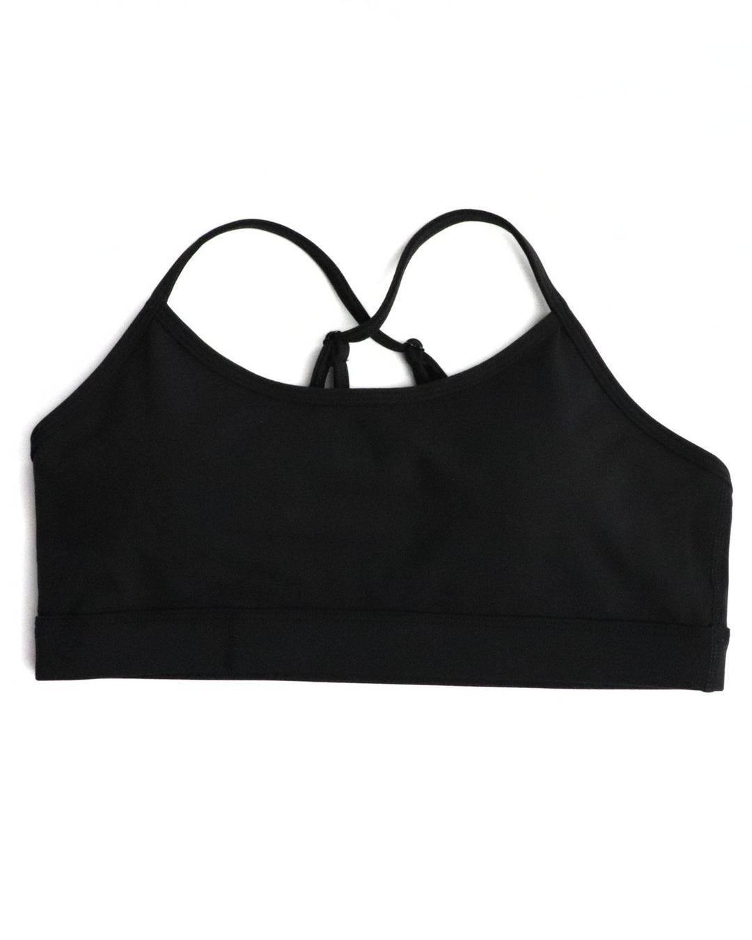 THIN STRAP BLACK SPORTS BRA