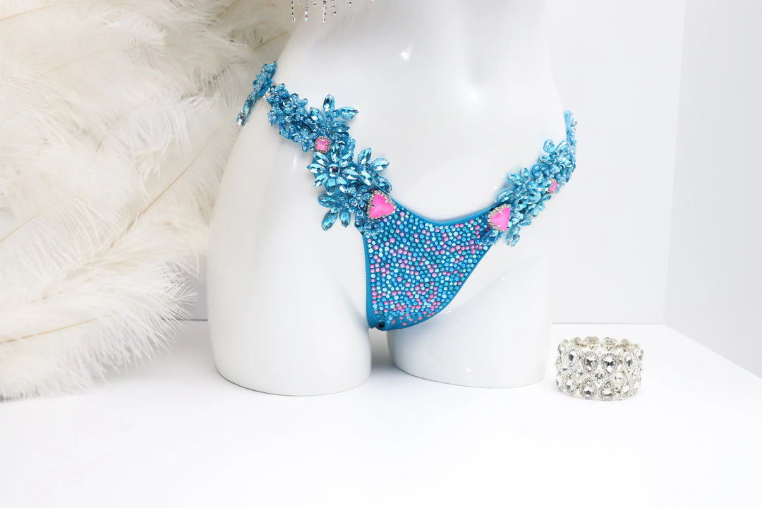 Turquoise Fringe Couture  Angel Competition BikinisNPC Competition Suits