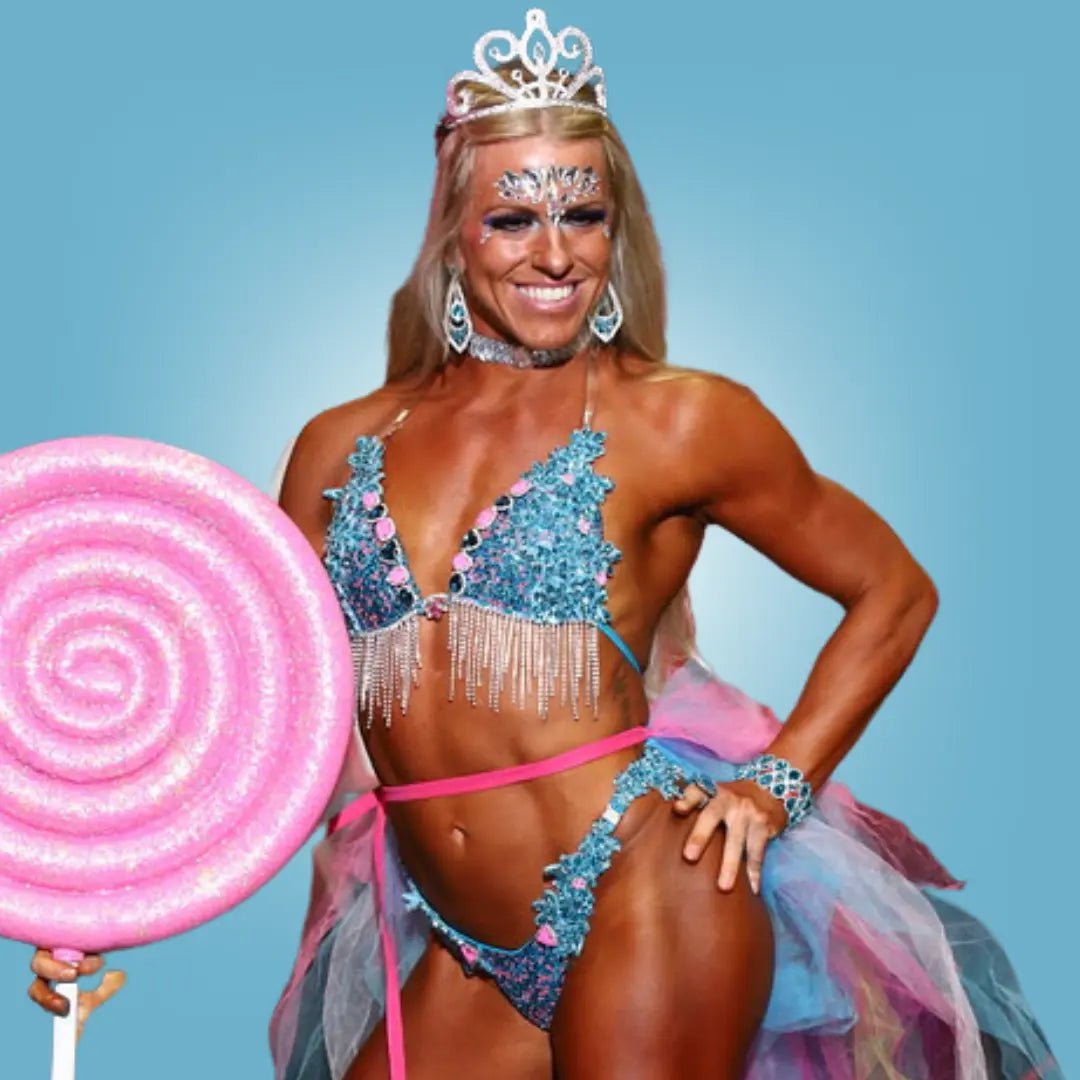 Turquoise Fringe Couture  Angel Competition BikinisNPC Competition Suits