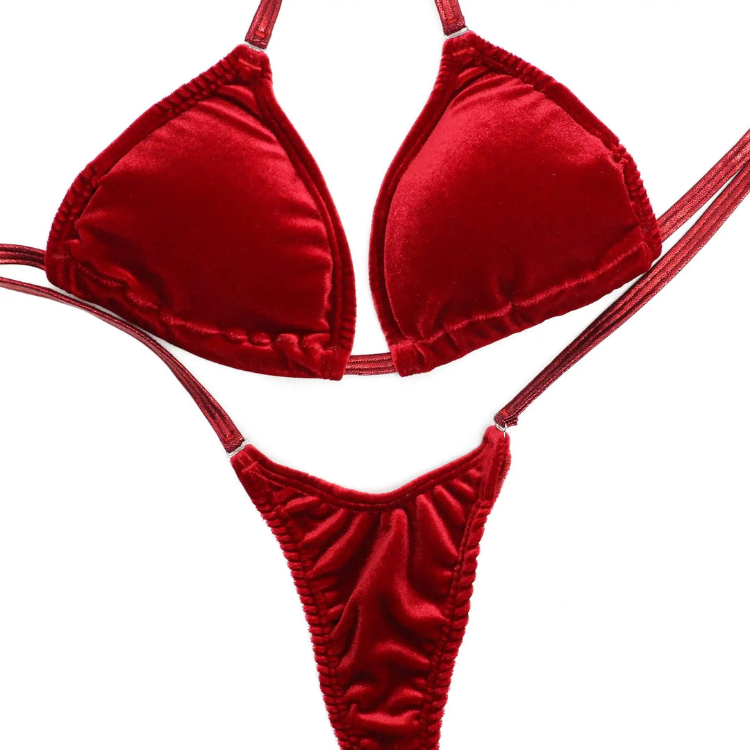 Velvet Red Posing Practice Suit  Angel Competition BikinisNPC Competition Suits