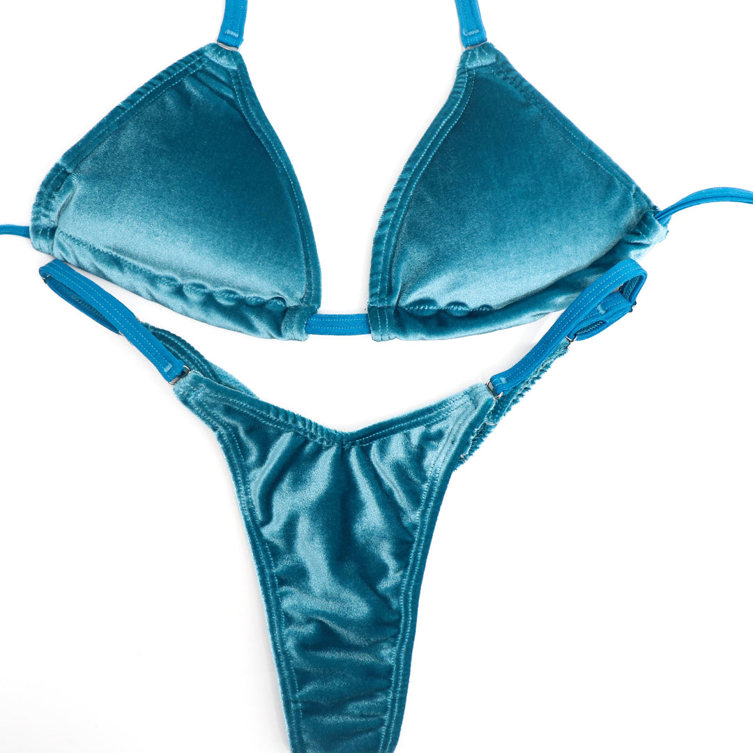 Velvet Turquoise Posing Practice Suit - Angel Competition Bikinis competition_suit
