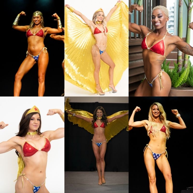 Wonder woman Posing Suit, Practice Suits, and Posing Practice Suits for your Bikini Competition, Wellness Competition, or NPC contest.