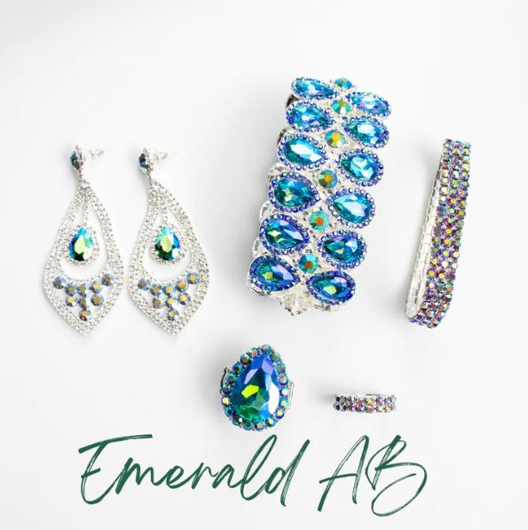 Emerald AB Gemstone Competition Jewelry Set